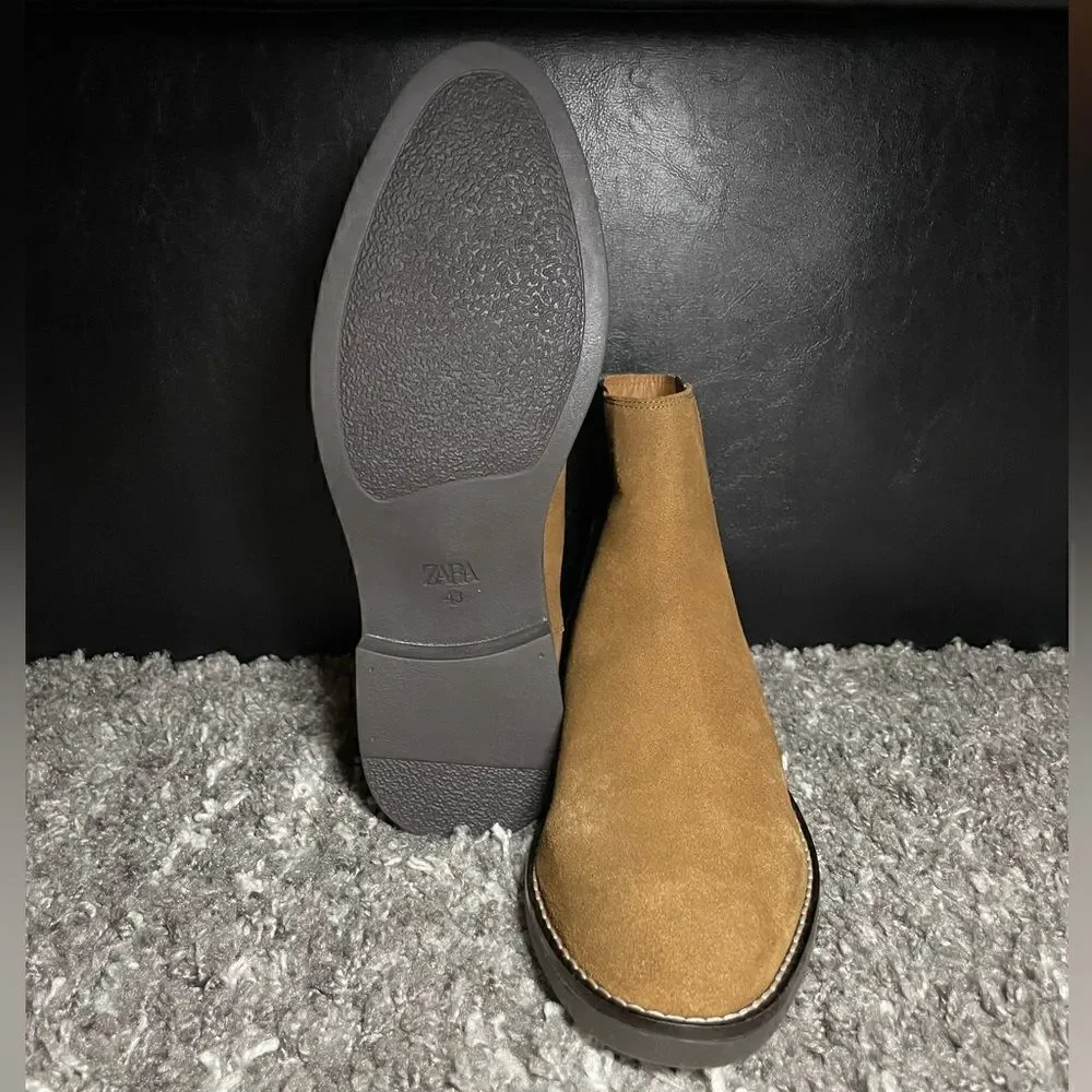 NWT Zara Split Leather Men’s Ankle Boots
